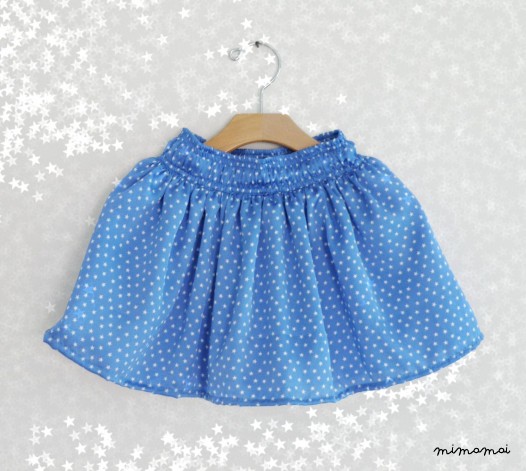White and Blue Skirt for girl, Little Stars Skirts