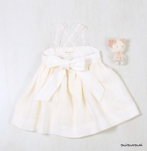Toddler linen dress, Girls Beige dress, Toddler dress, Romantic Girls dress