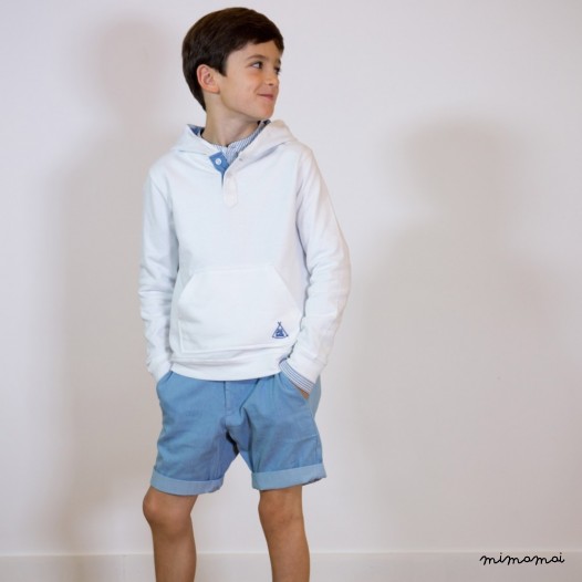 Sweat capuche Victor blanc