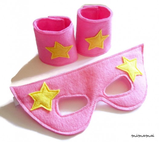 Maschera da supereroe e polsini Set - Costume - Costume del supereroe