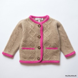 Aran Cardigan Beige M&eacute;lange