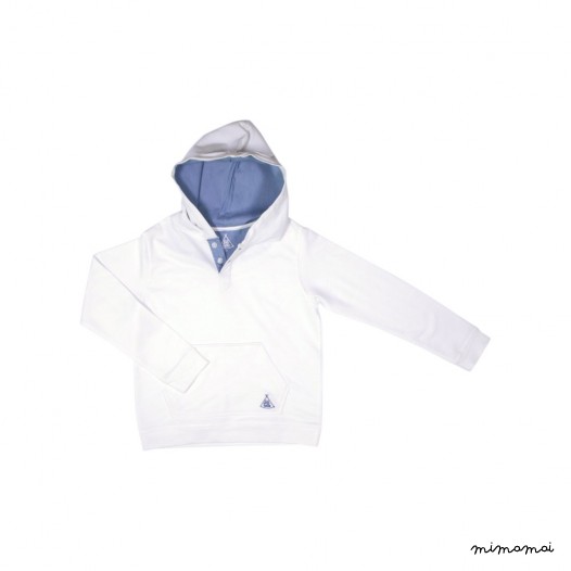 Sweat capuche Victor blanc