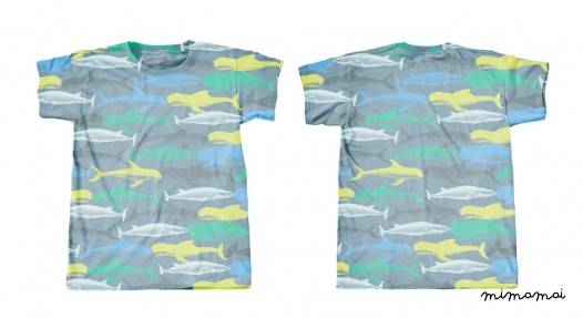 Camo whales T-shirt