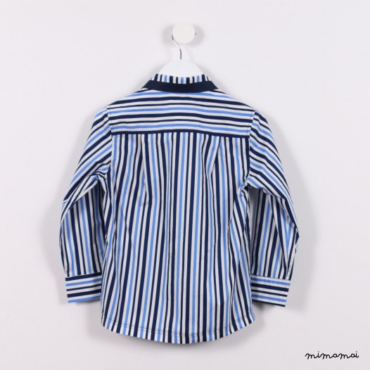 Long-sleeved workboy Shirt blue stripes