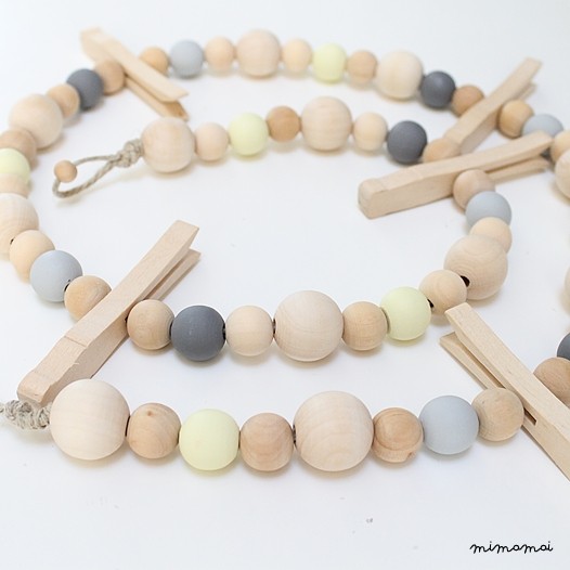 Guirlande en perles de bois Solal