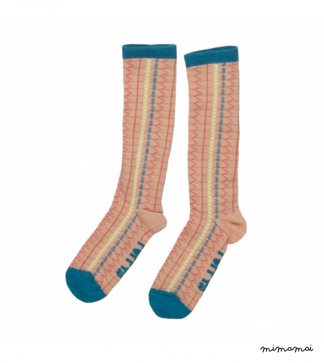 Pink Jacquard Socks