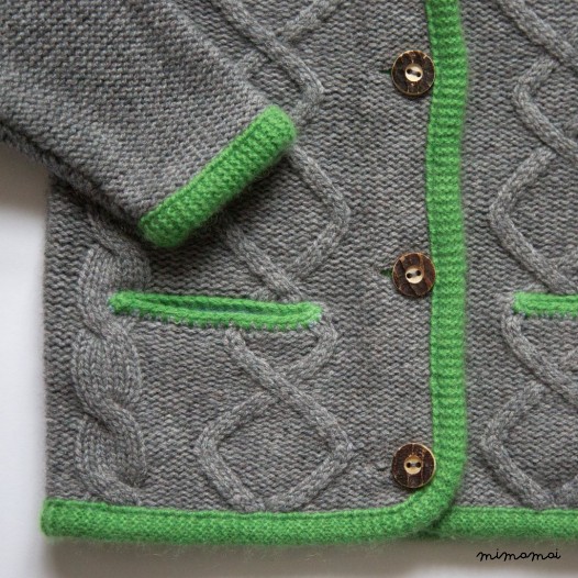 Aran Cardigan Dark Grey M&eacute;lange