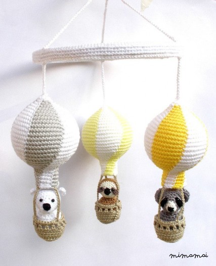 Yellow Gray Nursery Mobile