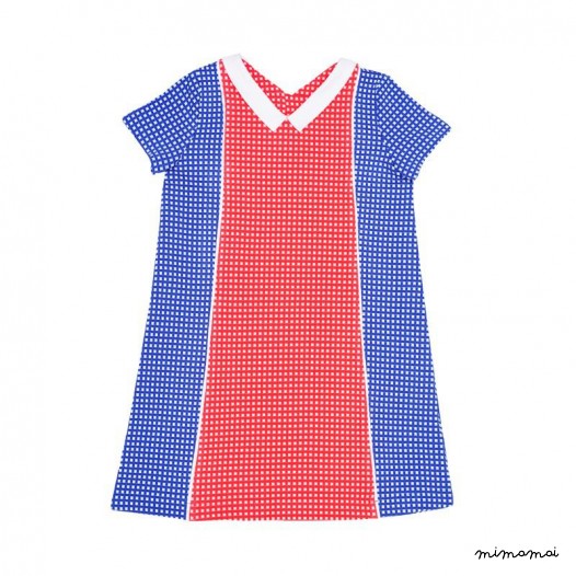 Collar T Dress blue and pink
