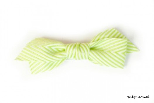 Thin Chevron Hairbow Lime