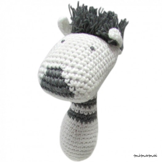 Crochet zebra rattle