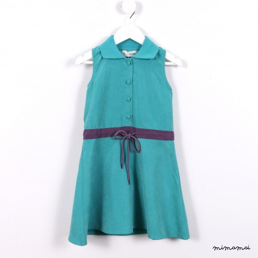 Sleeveless Tie-waist Dress green