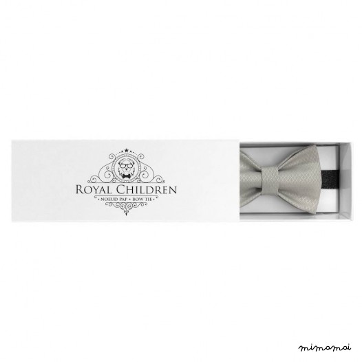 Child grey bow tie, cotton satin
