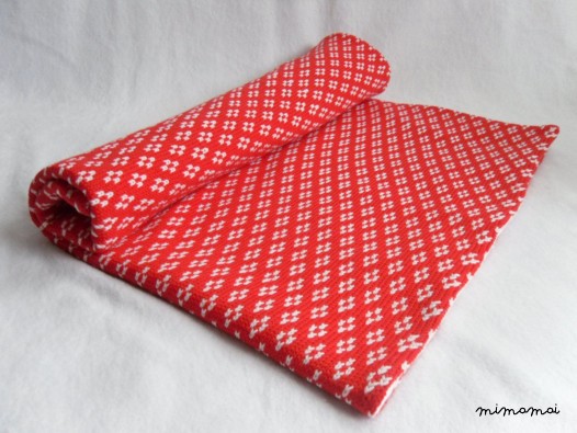 Baby Knit Blanket/Red & White - Set