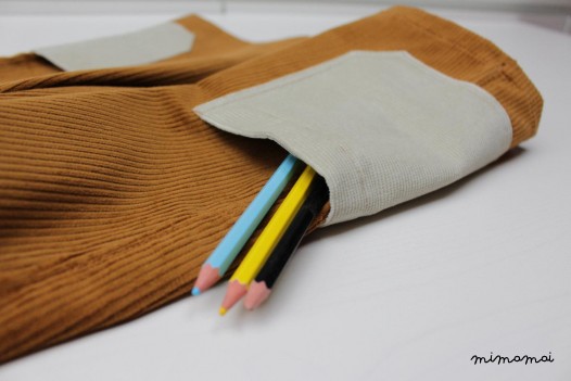 Grey corduroy pants with big pockets