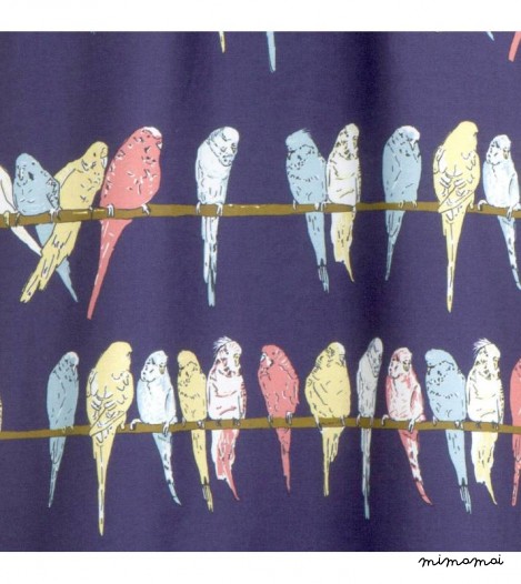 Girls Georgina Dress in Navy Budgies