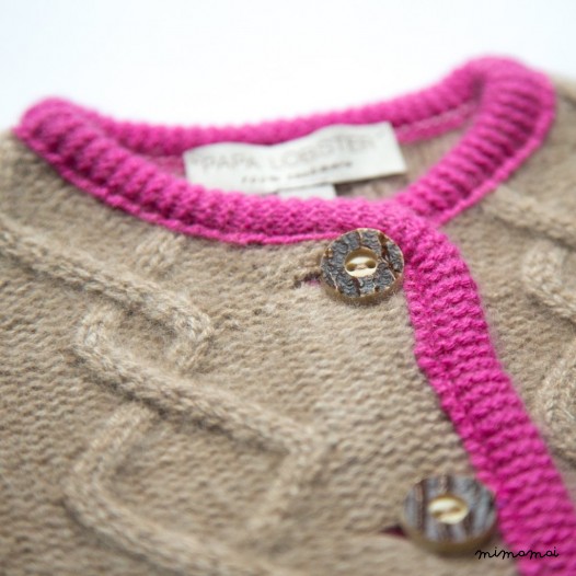 Aran Cardigan Beige M&eacute;lange