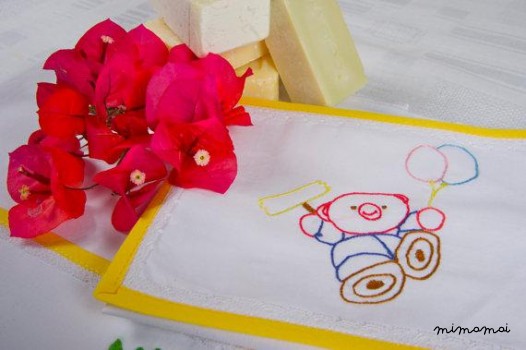 Baby linen sheet pillowcase hand embroidered cradle stroller nursery