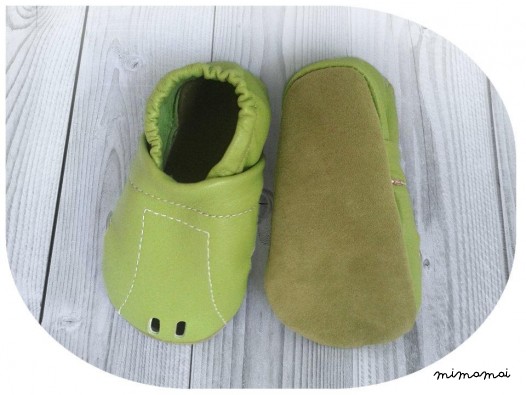Pronto a spedire, scarpa suola morbida a mano in pelle