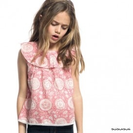 Stamped in red ruffle blouse