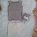 Baby top, handmade knitwear of organic cotton, beige