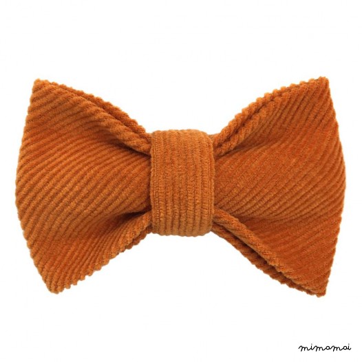 Child orange bow tie, cotton corduroy