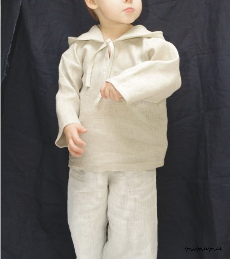 Natural linen medieval hoodie
