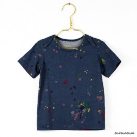 Carla t-shirt in dark blue with the paint splatter print