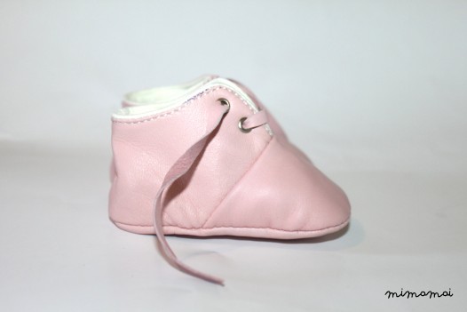 6 - 12 Months Slippers / Baby Shoes Lamb Leather Pastel Pink