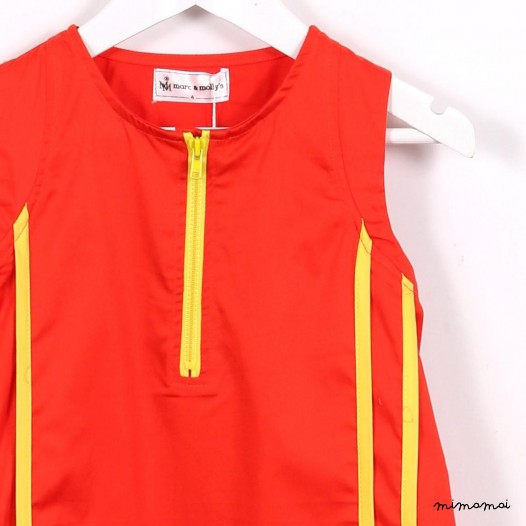 Contrast Piped Dress orange