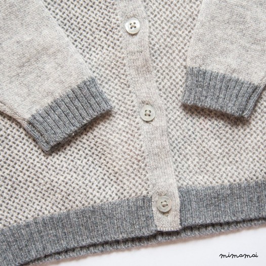 Ajour Cardigan Light Grey M&eacute;lange