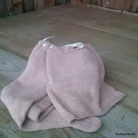 Baby jumper and leggings, handmade knitwear of organic cotton, pale rose