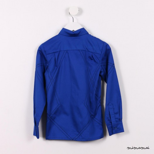 Long-sleeved Stitches Shirt blue