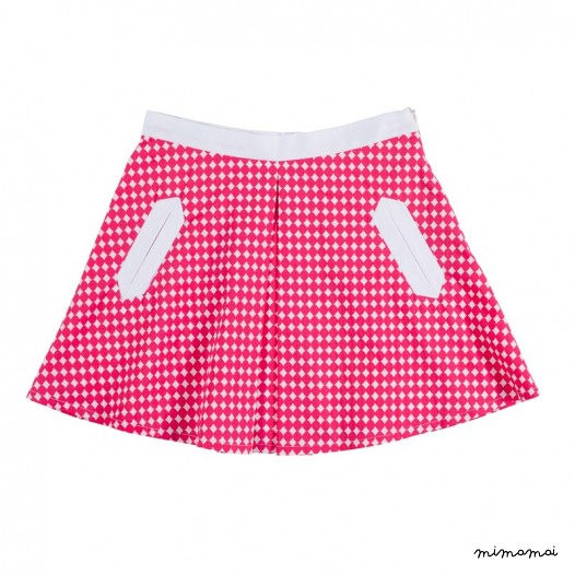 Box Pleat Skirt pink diamond