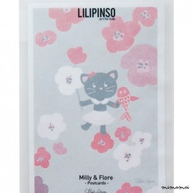 Cartes d&eacute;coratives chat et fleurs
