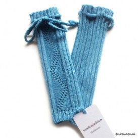 Babies/Children's/Toddlers knitted merino wool ribbed-lace leg warmers/2x2