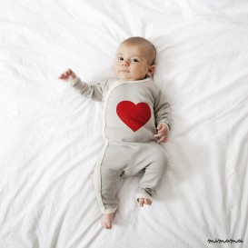Organic cotton Heart baby romper