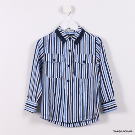 Long-sleeved workboy Shirt blue stripes