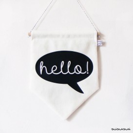 Double sided WALL/DOOR BANNER. Hello bye sign
