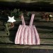 Baby girl pleated skirt, handmade knitwear of organic cotton, soft rose