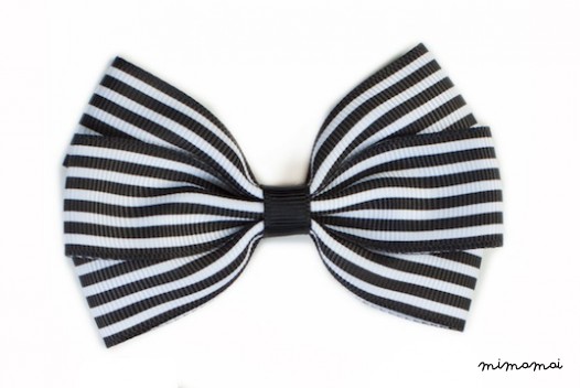 Stripe Bow - Black & White