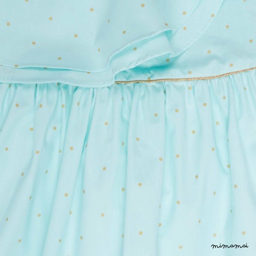 Rompers baby girls, Pretty mint with golden dots romper, Girls Bubble