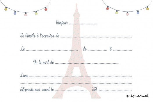 Cartes d'invitation Paris