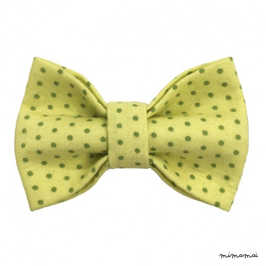 Child yellow with green polka-dot bow tie, cotton