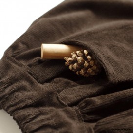 Natural cord skirt with hanging pocket