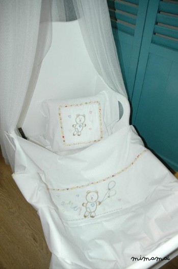 baby lenzuolo di lino federa ricamato bambino orso giocattoli culla passeggino