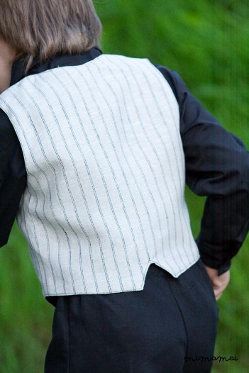 Natural flax color black striped