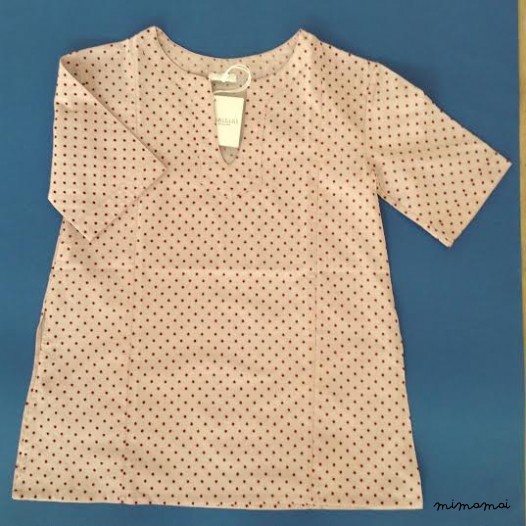 Kaftano rosa pallido con pois Bordeaux
