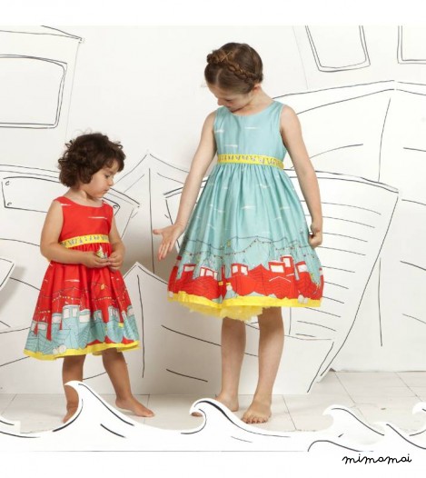 Martha dress Boats in Red