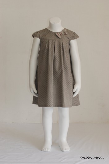 Girls dress,Girl gray print dress, Dress for all seasons, Handmade childrens clothing